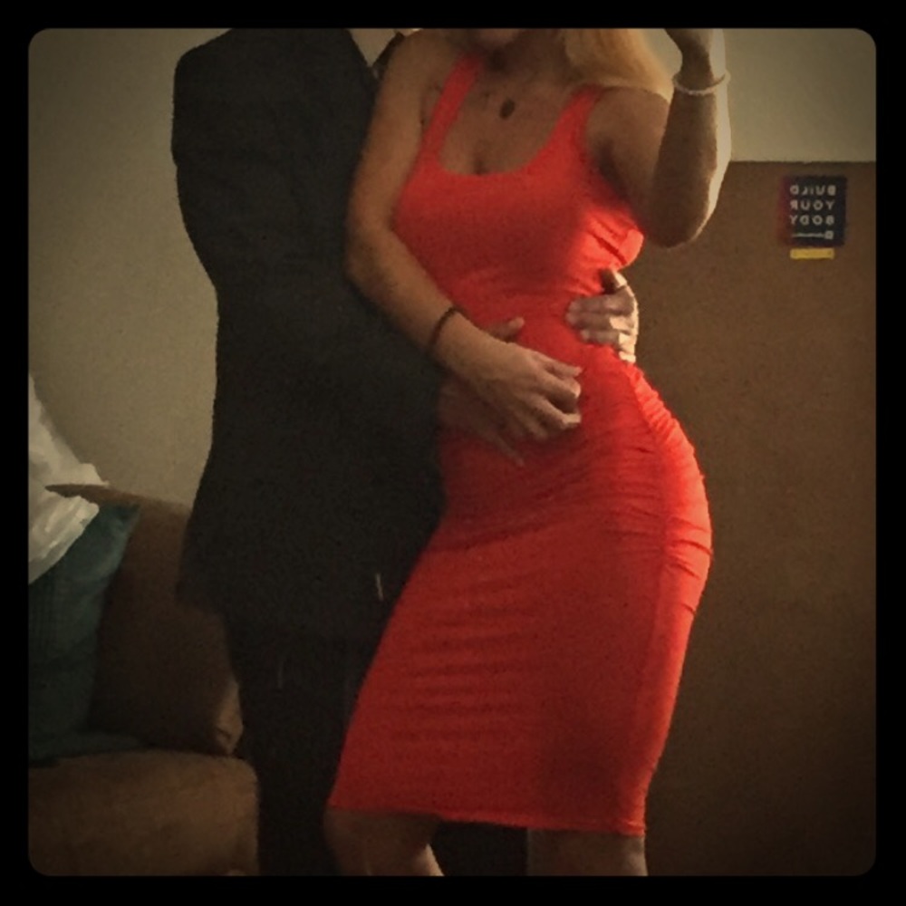 Venus Tank Top Siren Red Side Scrunch Dress